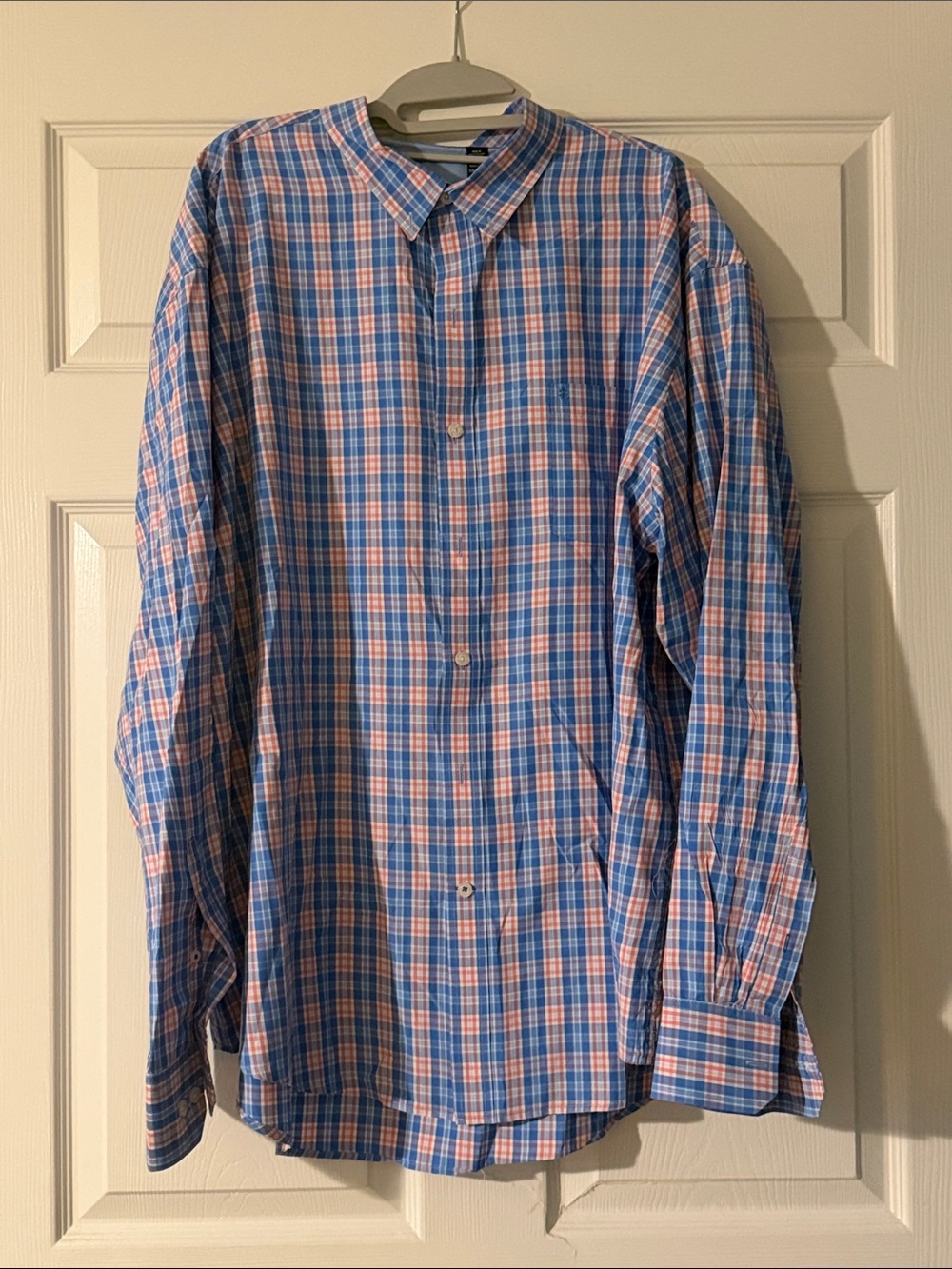 Izod Blue and Pink Plaid Button-Down Shirt